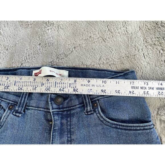 Women’s Levis 511 Denim Jeans Regular Slim Fit Blue Trousers W27 L29 Cotton - Picture 5 of 8